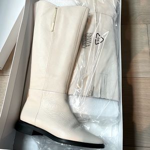 New Calvin Klein Soft White tall boots 5.5M
